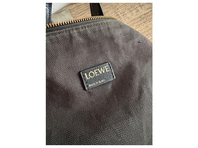 Loewe Anagram Hobo-Tasche Beige Jacquard-Canvas Schwarz Leder - Ansicht 10