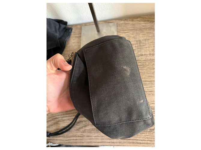Loewe Anagram Hobo-Tasche Beige Jacquard-Canvas Schwarz Leder - Ansicht 12