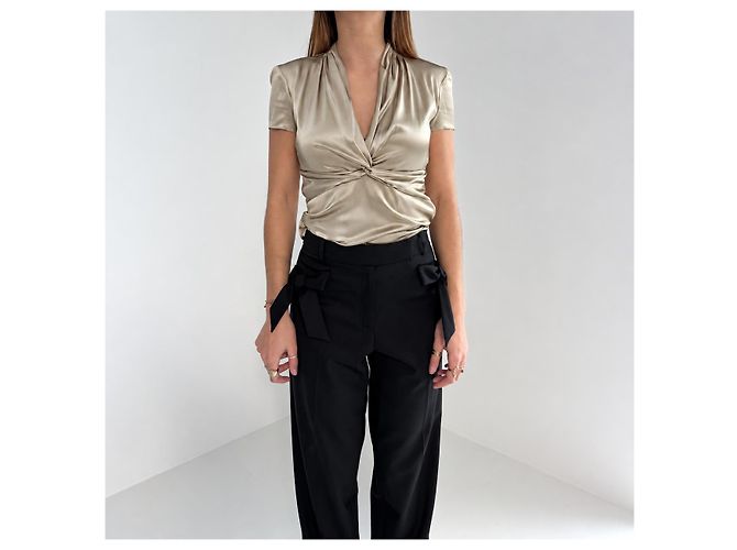 Top in seta Etro con twist frontale - Beige - vista 2