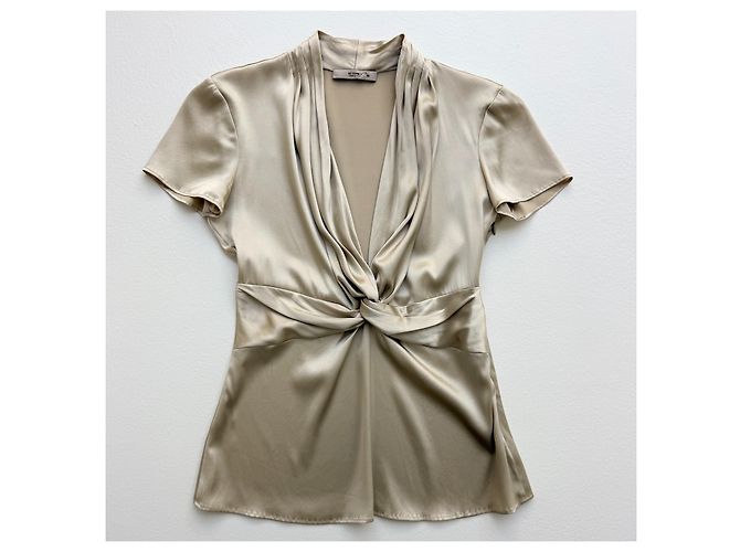 Top in seta Etro con twist frontale - Beige - vista 3