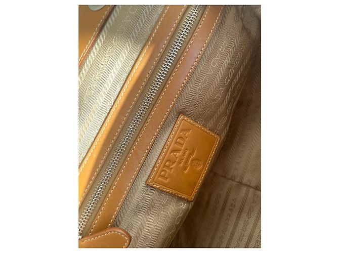 Saco cabas Prada em lona jacquard Corda e couro - vista 10
