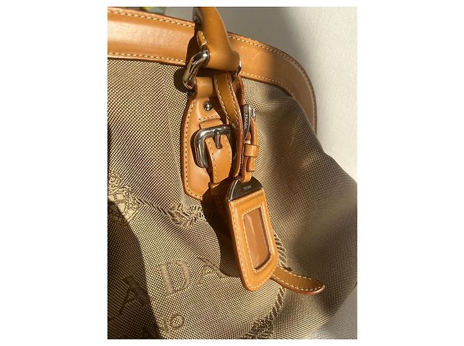 Saco cabas Prada em lona jacquard Corda e couro - vista 6