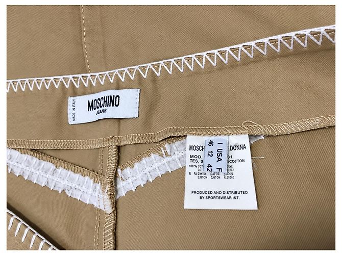 Falda Midi de Algodón Moschino Jeans Beige - vista 4
