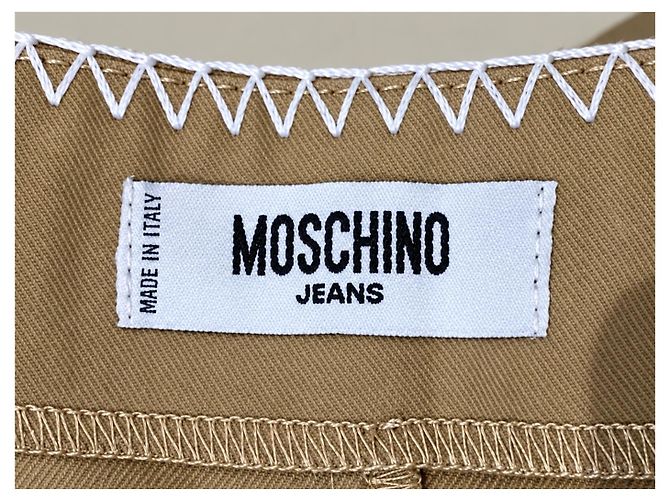Falda Midi de Algodón Moschino Jeans Beige - vista 5