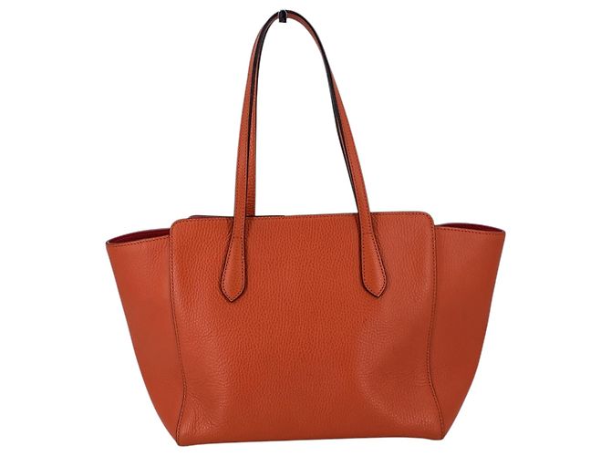 Gucci Borsa Tote Swing Medium in pelle Arancione e Fucsia - vista 3
