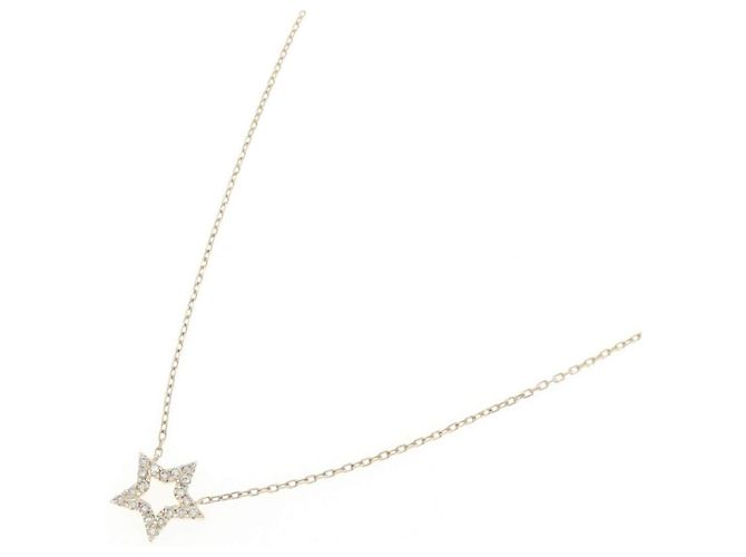 Autre Marque K10 Gelbgold Stern-Diamant-Halskette - Ansicht 2
