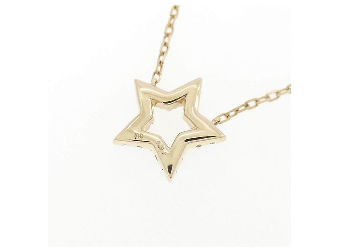Autre Marque K10 Gelbgold Stern-Diamant-Halskette - Ansicht 4