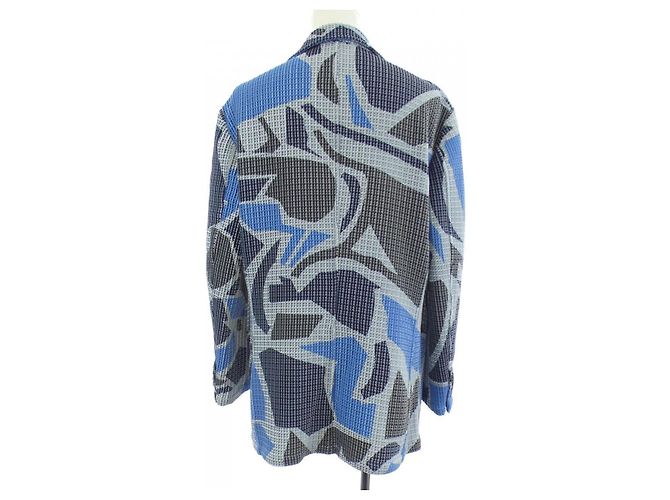 Chaqueta de lana Hermès Gris Negro Azul - vista 2