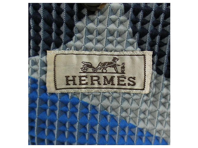 Chaqueta de lana Hermès Gris Negro Azul - vista 4