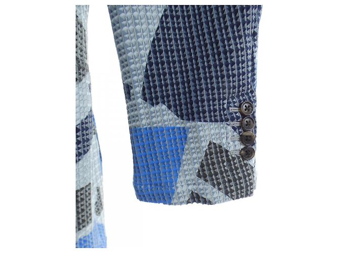 Chaqueta de lana Hermès Gris Negro Azul - vista 6