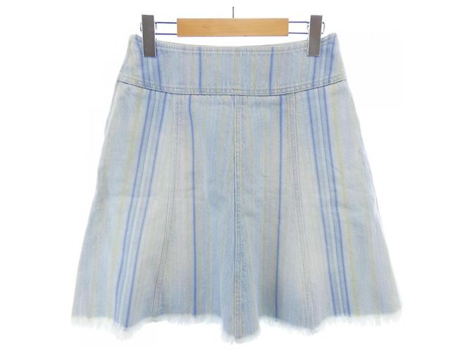 Falda Chanel Azul y Amarilla de Tela - vista 2