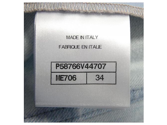 Falda Chanel Azul y Amarilla de Tela - vista 4