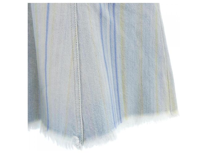 Falda Chanel Azul y Amarilla de Tela - vista 7