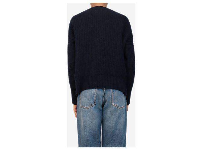 Autre Marque Gerippter Kaschmirpullover in Marineblau - size XS - Ansicht 2