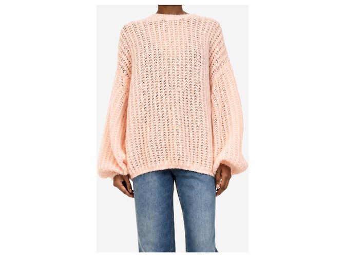 Totême Pull en mohair bouffant rose - size S - vue 3
