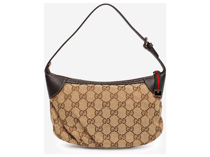 Gucci Borsa a tracolla pochette Sherry Line in tela GG marrone - vista 3