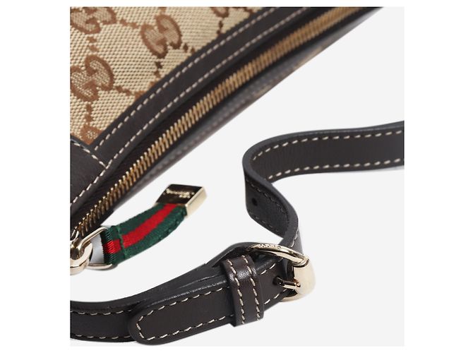Gucci Borsa a tracolla pochette Sherry Line in tela GG marrone - vista 5