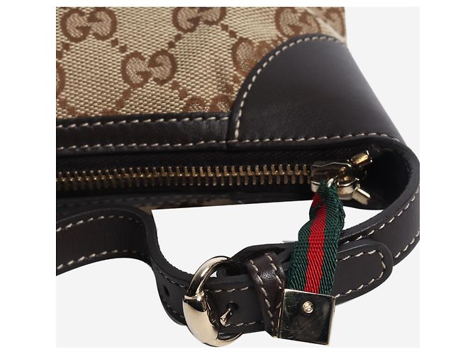Gucci Borsa a tracolla pochette Sherry Line in tela GG marrone - vista 8
