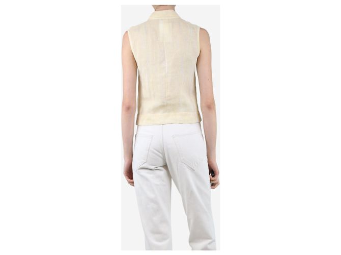 Camisa de lino sin mangas Chanel amarillo pálido - vista 2