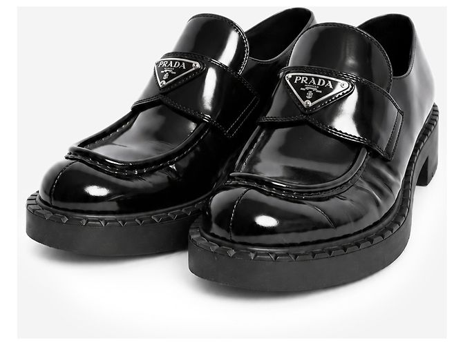 Prada Mocassini Chocolate in pelle spazzolata nera - size EU 39 - vista 2