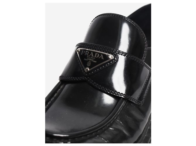 Prada Mocassini Chocolate in pelle spazzolata nera - size EU 39 - vista 3