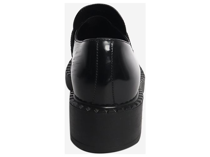 Prada Mocassini Chocolate in pelle spazzolata nera - size EU 39 - vista 7