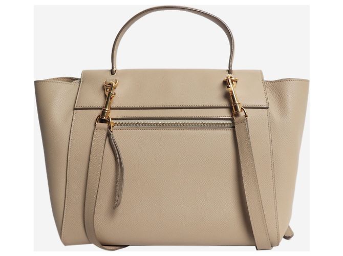 Belt Bag Céline Mini mala de cintura em pele de vitela grão neutro - vista 3