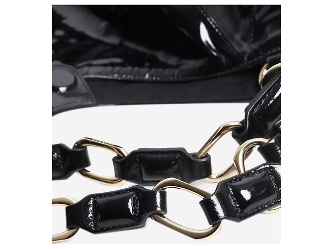 Anine Bing Borsa tote Kate in pelle nera lucida - vista 8