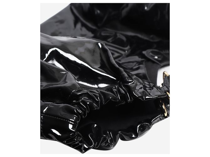 Anine Bing Borsa tote Kate in pelle nera lucida - vista 9