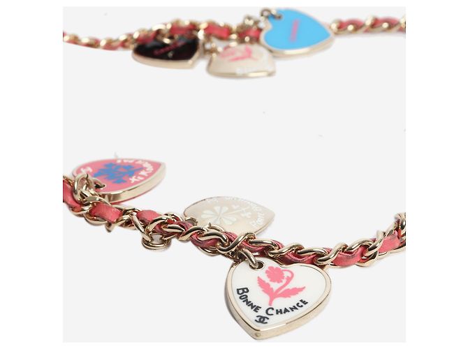 Chanel Borsa flap extra mini Valentine Charms in pelle d'agnello matelassé rosa - vista 5