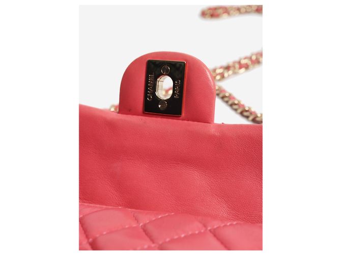 Chanel Borsa flap extra mini Valentine Charms in pelle d'agnello matelassé rosa - vista 6