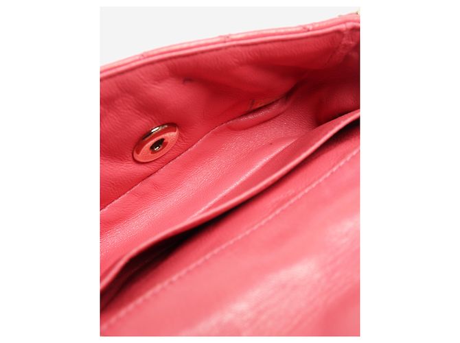 Chanel Borsa flap extra mini Valentine Charms in pelle d'agnello matelassé rosa - vista 7