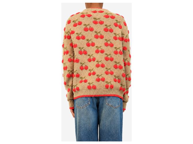 Autre Marque Cherry Pullover aus Alpaka-Mischung in Camel und Rot - size XS - Ansicht 2