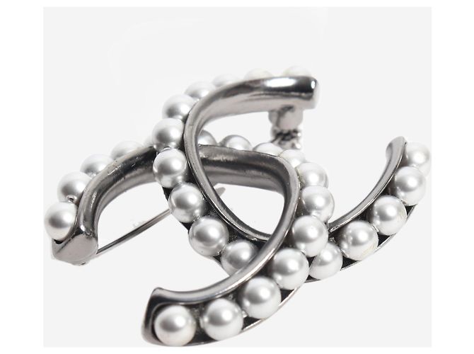 Chanel Spilla CC perle Gunmetal - vista 2