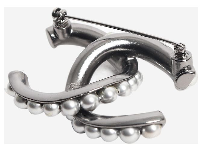 Chanel Spilla CC perle Gunmetal - vista 3