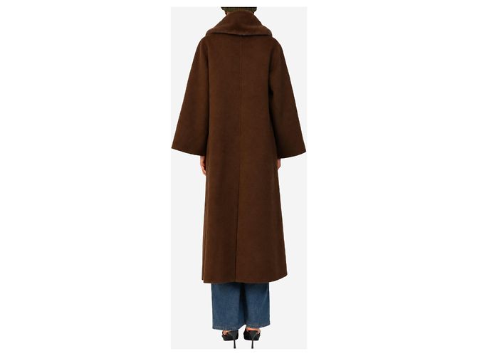 By Malene Birger Brown double-breasted wool coat - size UK 8 - view 2