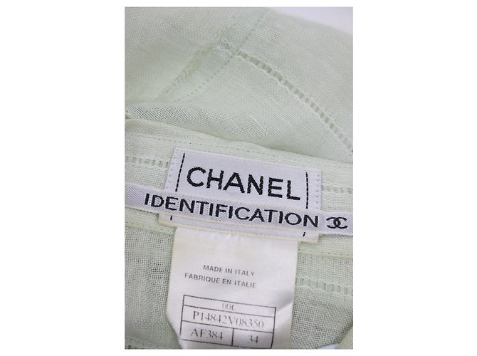 Top de lino sin mangas verde pálido Chanel - vista 4