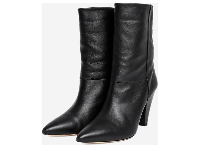 Isabel Marant Stivaletti in pelle nera con tacco a cono - size EU 39 - vista 2