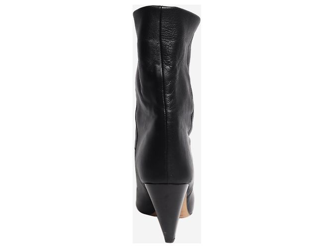 Isabel Marant Stivaletti in pelle nera con tacco a cono - size EU 39 - vista 4