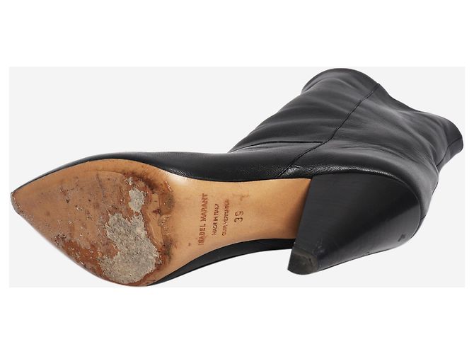 Isabel Marant Stivaletti in pelle nera con tacco a cono - size EU 39 - vista 5