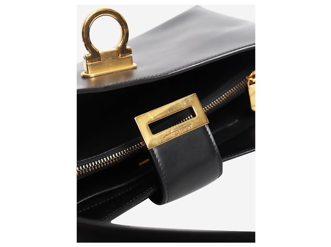 Salvatore Ferragamo Borsa a tracolla Trifolio in pelle nera - vista 6
