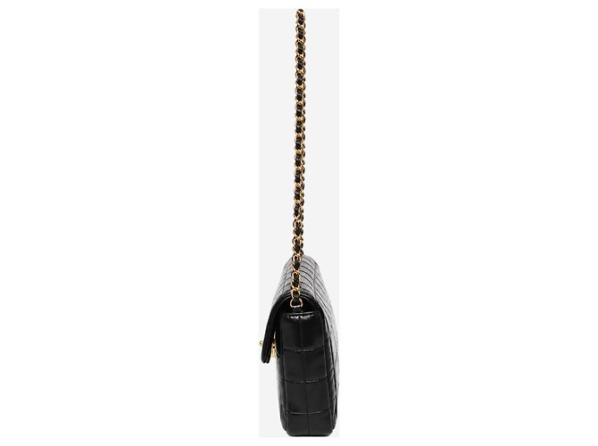 Chanel Borsa a patta East West Chocolate Bar in lambskin nero - vista 3