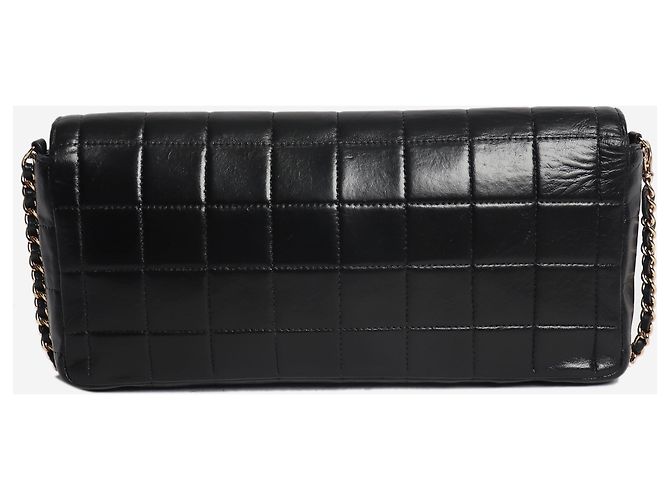 Chanel Borsa a patta East West Chocolate Bar in lambskin nero - vista 4