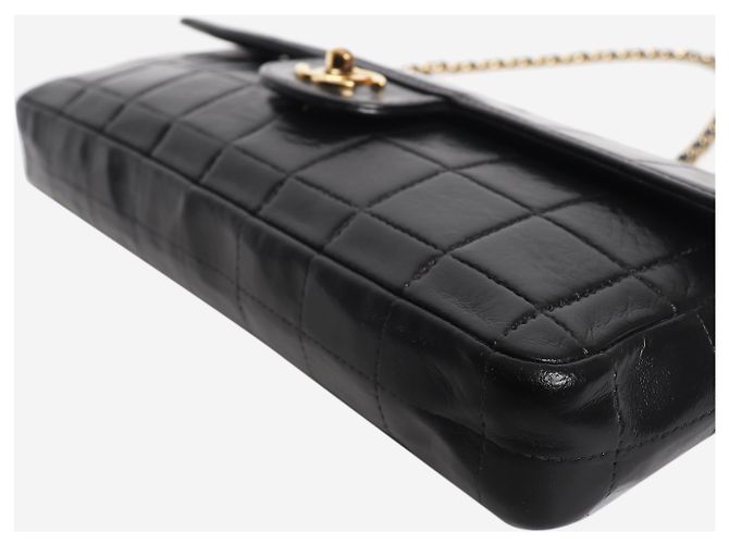 Chanel Borsa a patta East West Chocolate Bar in lambskin nero - vista 6