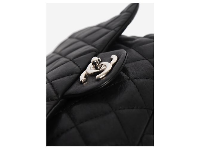 Chanel Borsa a tracolla single flap in pelle matelassé nera 2006 - vista 4