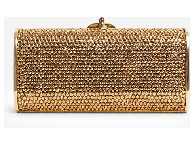 Judith Leiber Bolso de mano minaudière de cristal dorado - vista 3