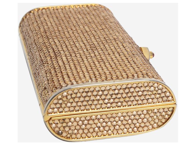 Judith Leiber Bolso de mano minaudière de cristal dorado - vista 4