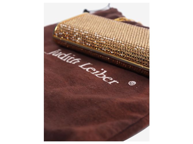 Judith Leiber Bolso de mano minaudière de cristal dorado - vista 6
