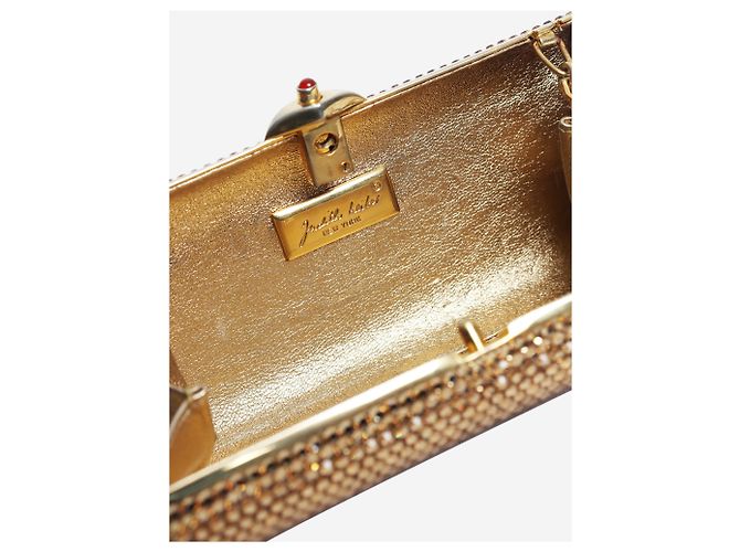 Judith Leiber Bolso de mano minaudière de cristal dorado - vista 7