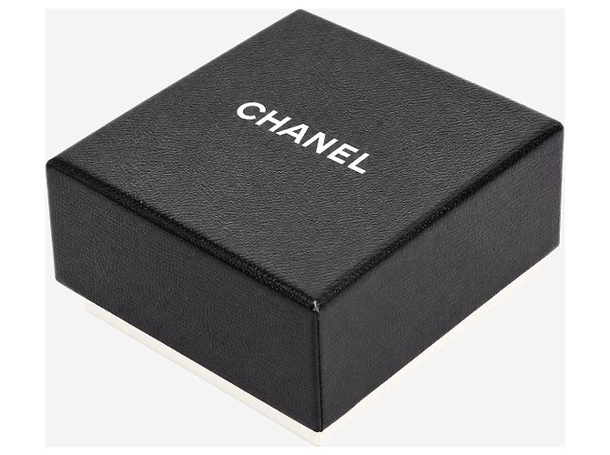 Chanel Orecchini a cerchio con pendente quadrato in cristallo argento - vista 4